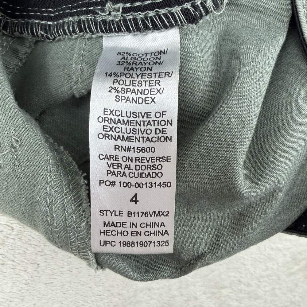 NWT-Democracy Ab Solution Ankle Skimmer Olive Green Pants Elastic Waist Size 4 - Picture 10 of 16
